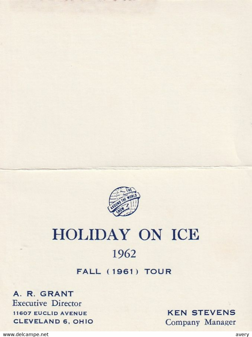 Holiday On Ice 1962  Fall (1961)  Columbus, Toledo, Canton Ohio And Other U. S. Cities - Kunstschaatsen