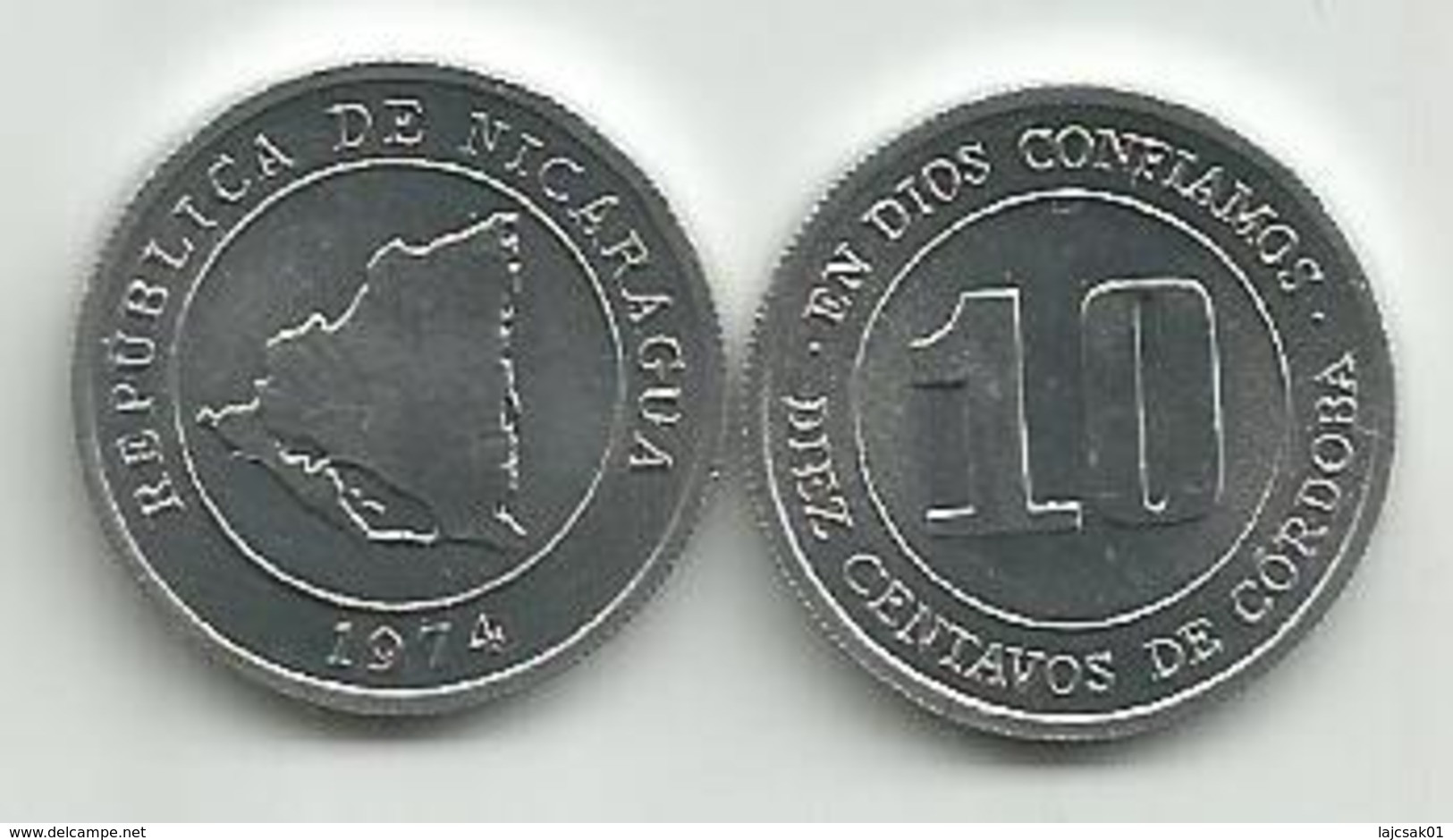 Nicaragua 10 Centavos 1974. KM#30 High Grade - Nicaragua