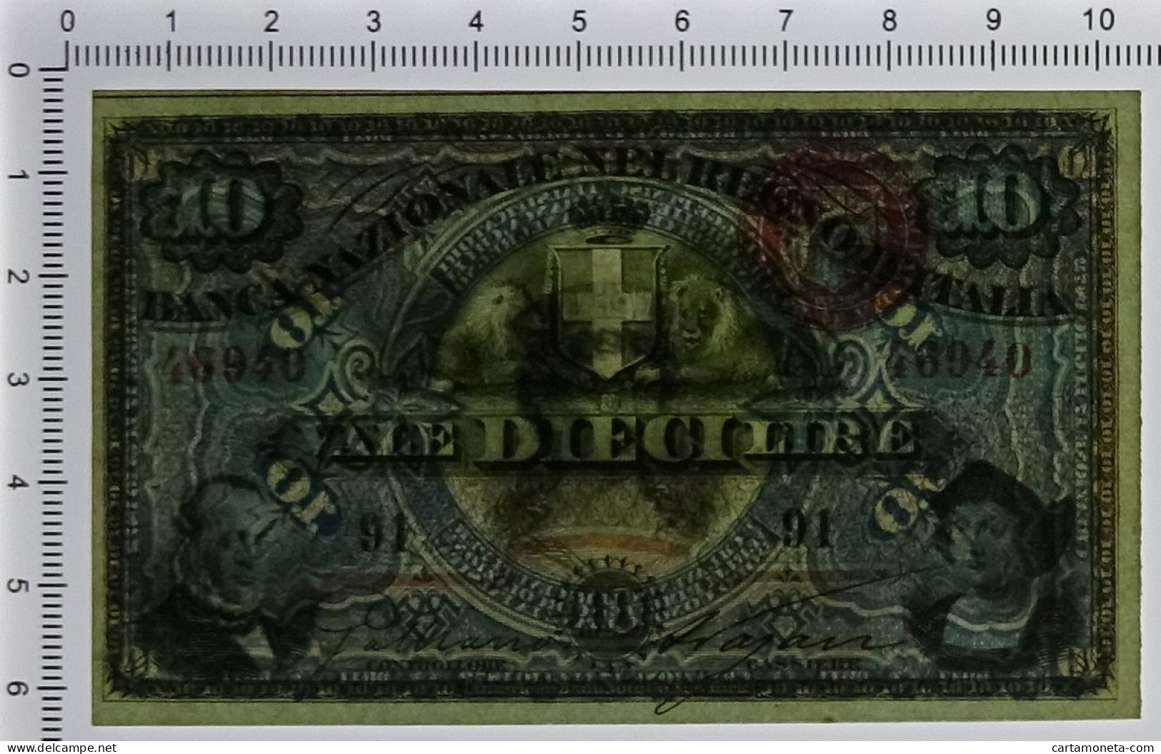 10 LIRE BANCA NAZIONALE NEL REGNO D'ITALIA ITALIA TURRITA 17/07/1872 FDS-/FDS - Sonstige & Ohne Zuordnung