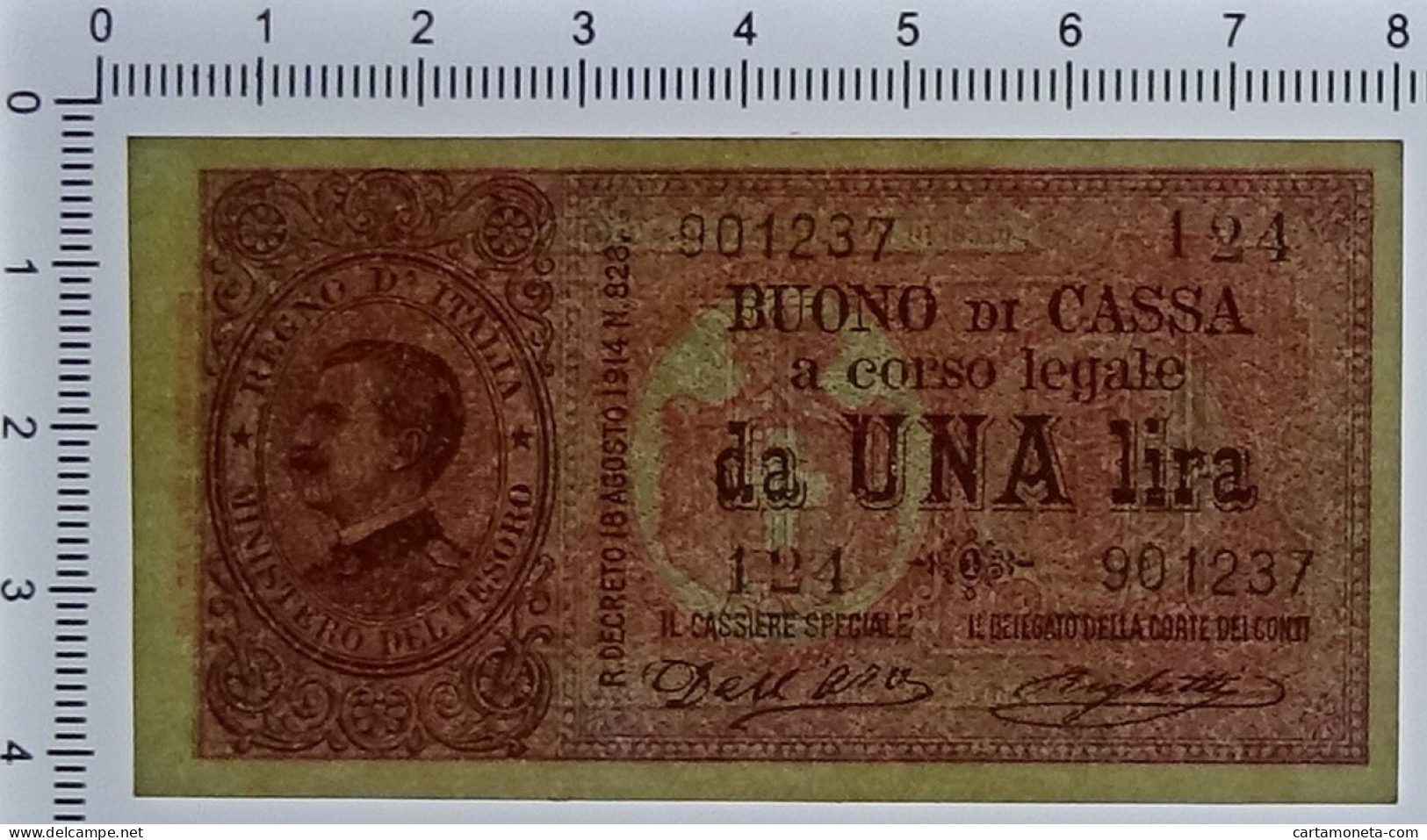 1 LIRA BUONO DI CASSA EFFIGE VITTORIO EMANUELE III 02/09/1914 SUP - Regno D'Italia – Other