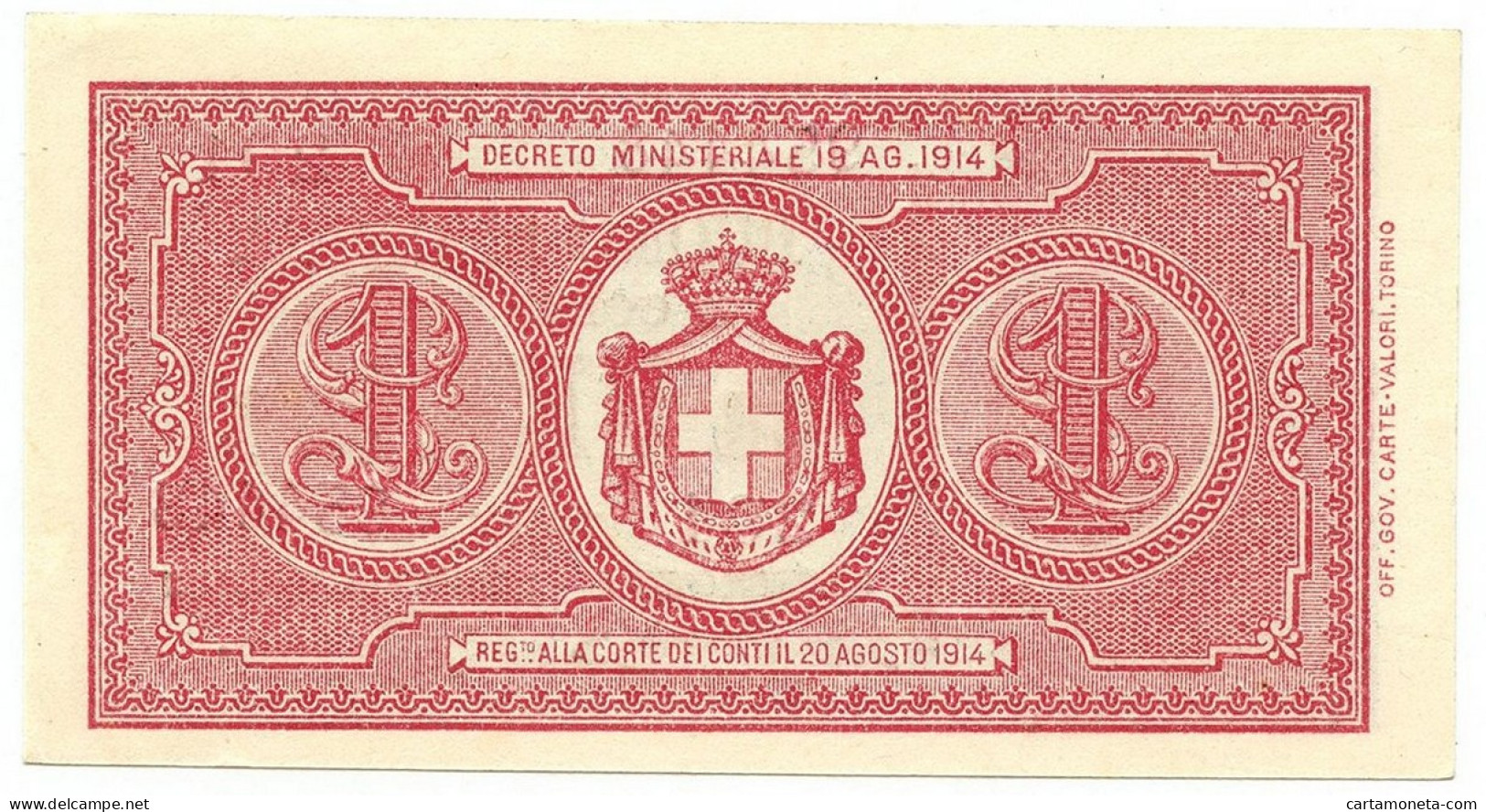 1 LIRA BUONO DI CASSA VITTORIO EMANUELE III PORENA LUGLIO 1921 QFDS - Regno D'Italia - Altri