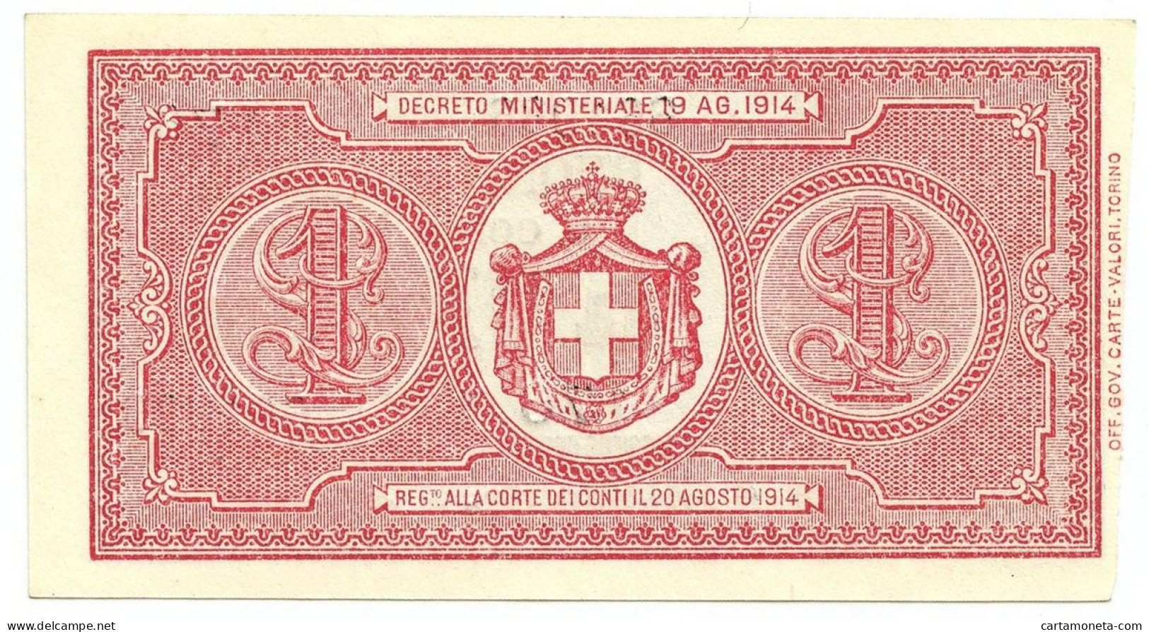 1 LIRA BUONO DI CASSA EFFIGE VITTORIO EMANUELE III 28/12/1917 FDS-/FDS - Andere