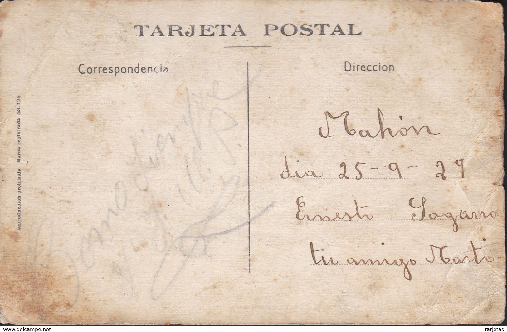 POSTAL DE MAHON DEL CUARTEL DE INFANTERIA DEL AÑO 1929 (L.ROISIN) - Menorca