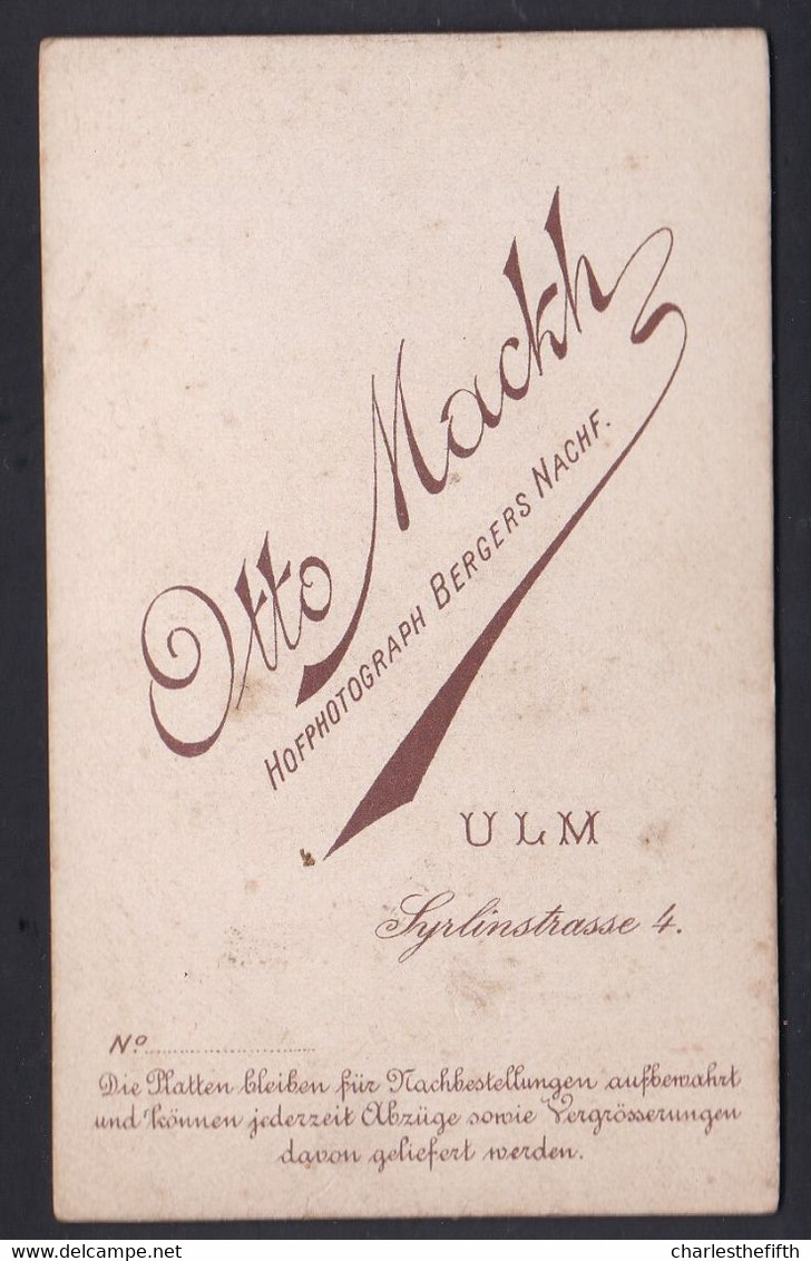 SUPERBE PHOTO CDV * DEUTSCHER SOLDAT IN UNIFORM * FOTO OTTO MACKH In ULM * - Anciennes (Av. 1900)