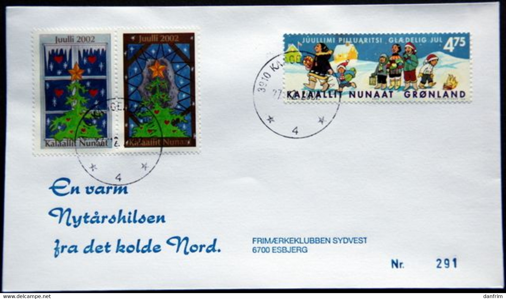 Greenland 2002 Cover  Minr.392 KANGERLUSSUA 27-12 02    (lot 894 ) - Lettres & Documents