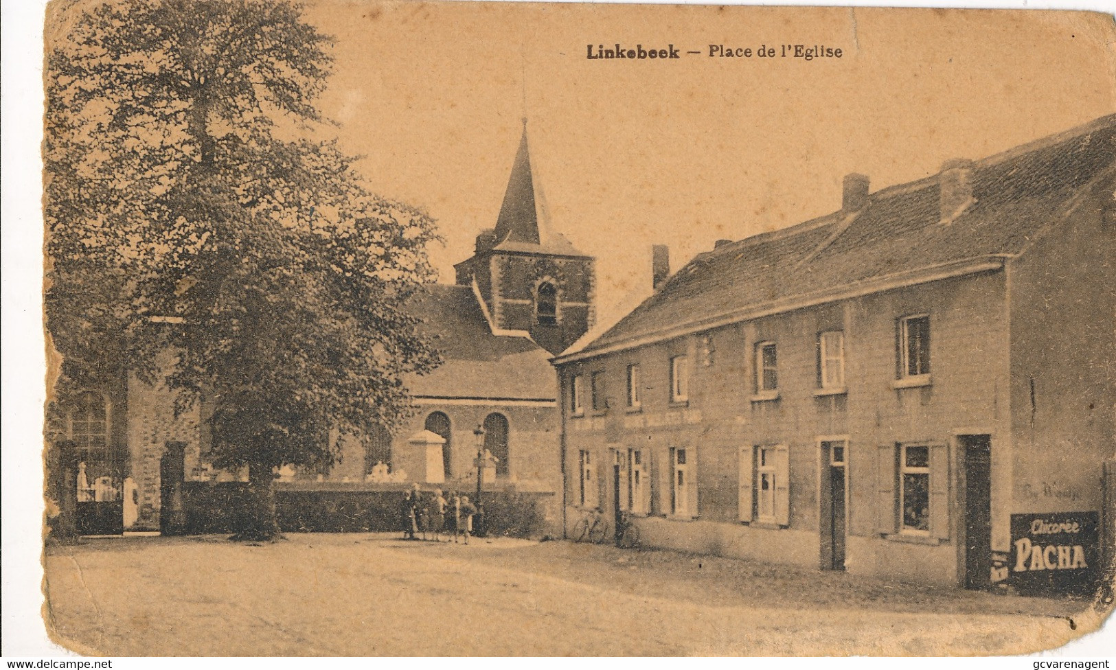 LINKEBEEK  PLACE DE L'EGLISE      !!!!!!!  ZIE HOEKEN         2 SCANS - Linkebeek