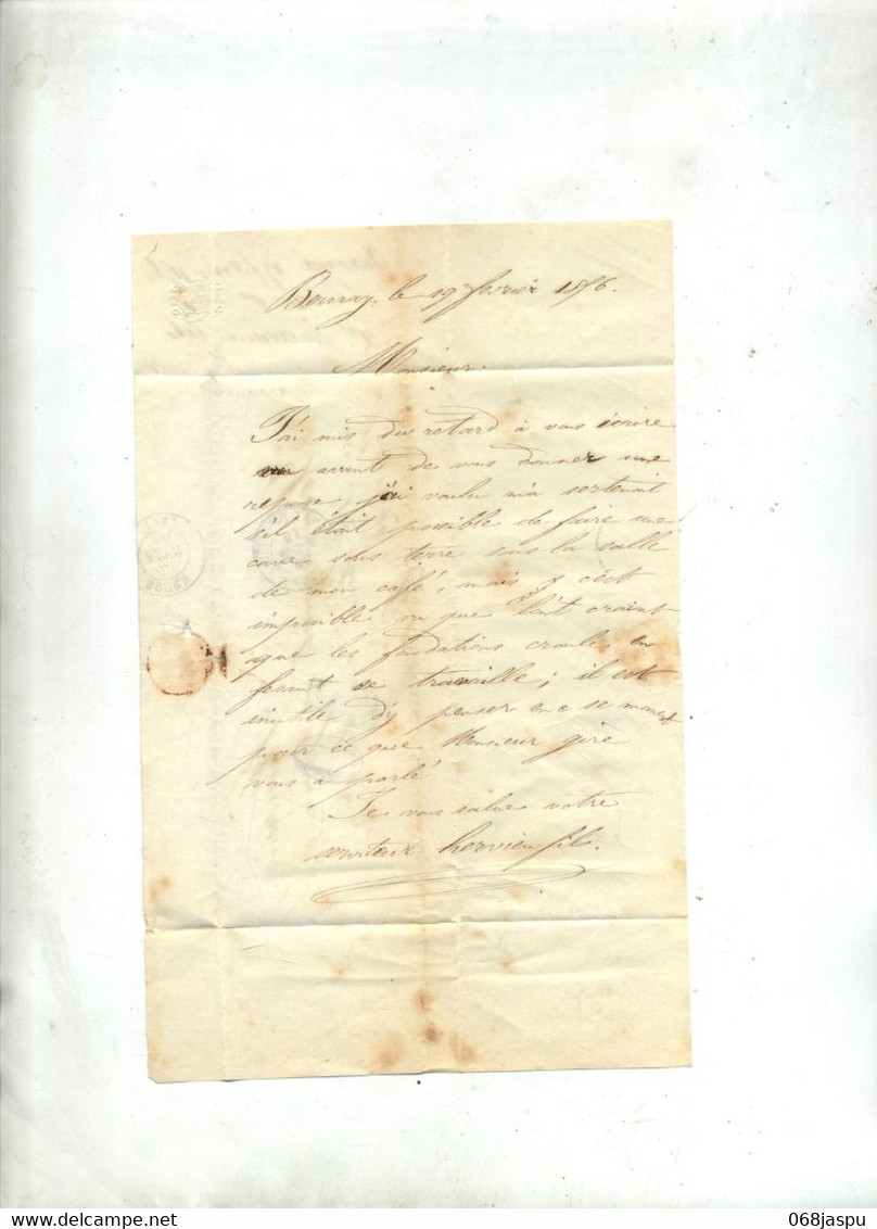 Lettre Cachet Bernay + 30 + Rouen + Rouen - 1801-1848: Precursori XIX