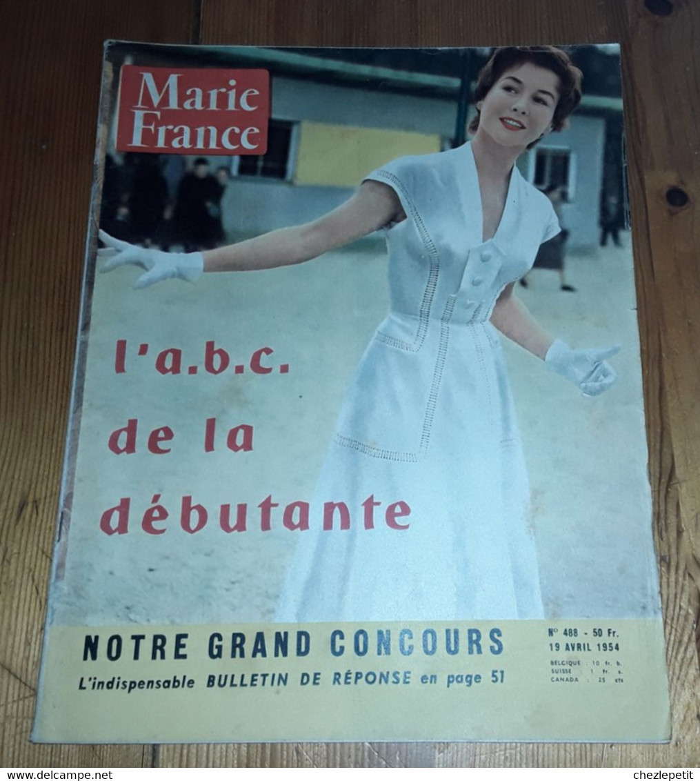 MARIE FRANCE N°488 1954 Mode Fashion French Women's Magazine - Fashion