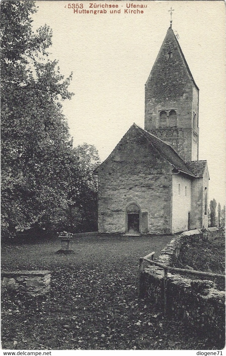 Zürichsee Ufenau Huttengrab Und Kirche - Hütten