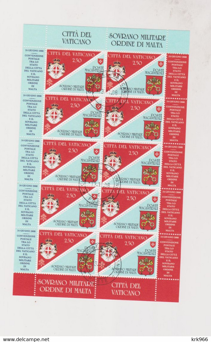 VATICAN 2008  Sheet  Used - Usados