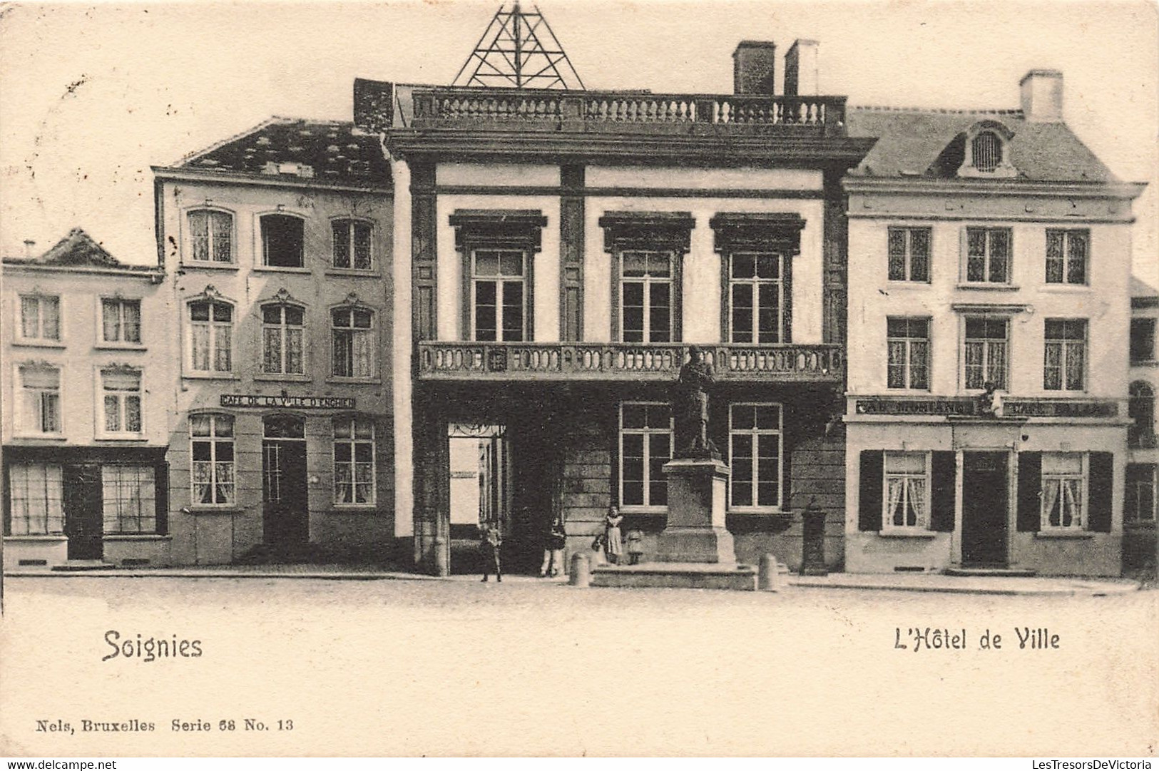 Belgique - Soignies - L'h^tel De Ville - Edit. Nels - Précurseur - Oblitéré Braine Le Comte 1907- Carte Postale Ancienne - Soignies