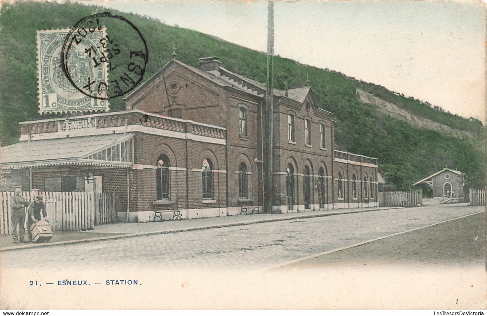 Belgique - Esneux - Station - Colorisé - Phot. Berters - Lib. J.Bellens - Oblitéré Esneux 1907 - Carte Postale Ancienne - Esneux