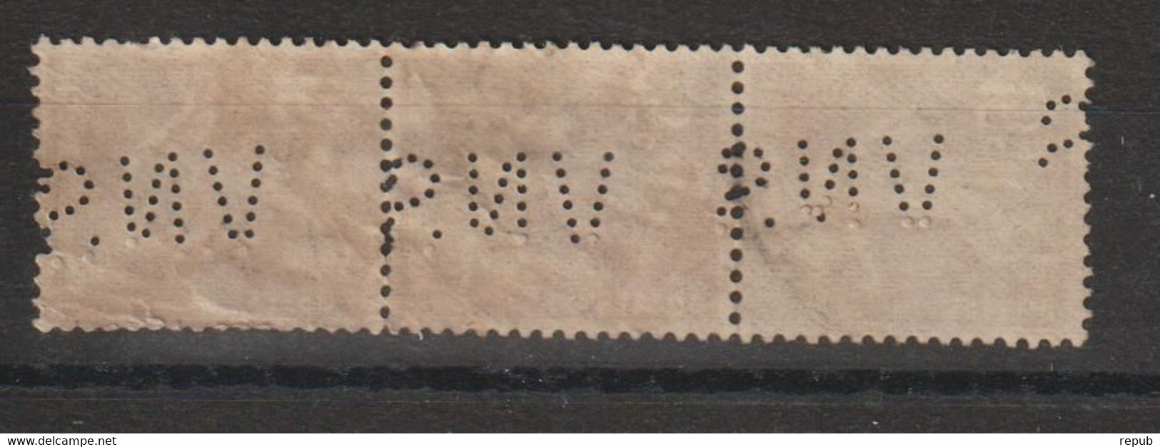 France Perforé Ancoper VNS 38 En Bande Verticale - Used Stamps