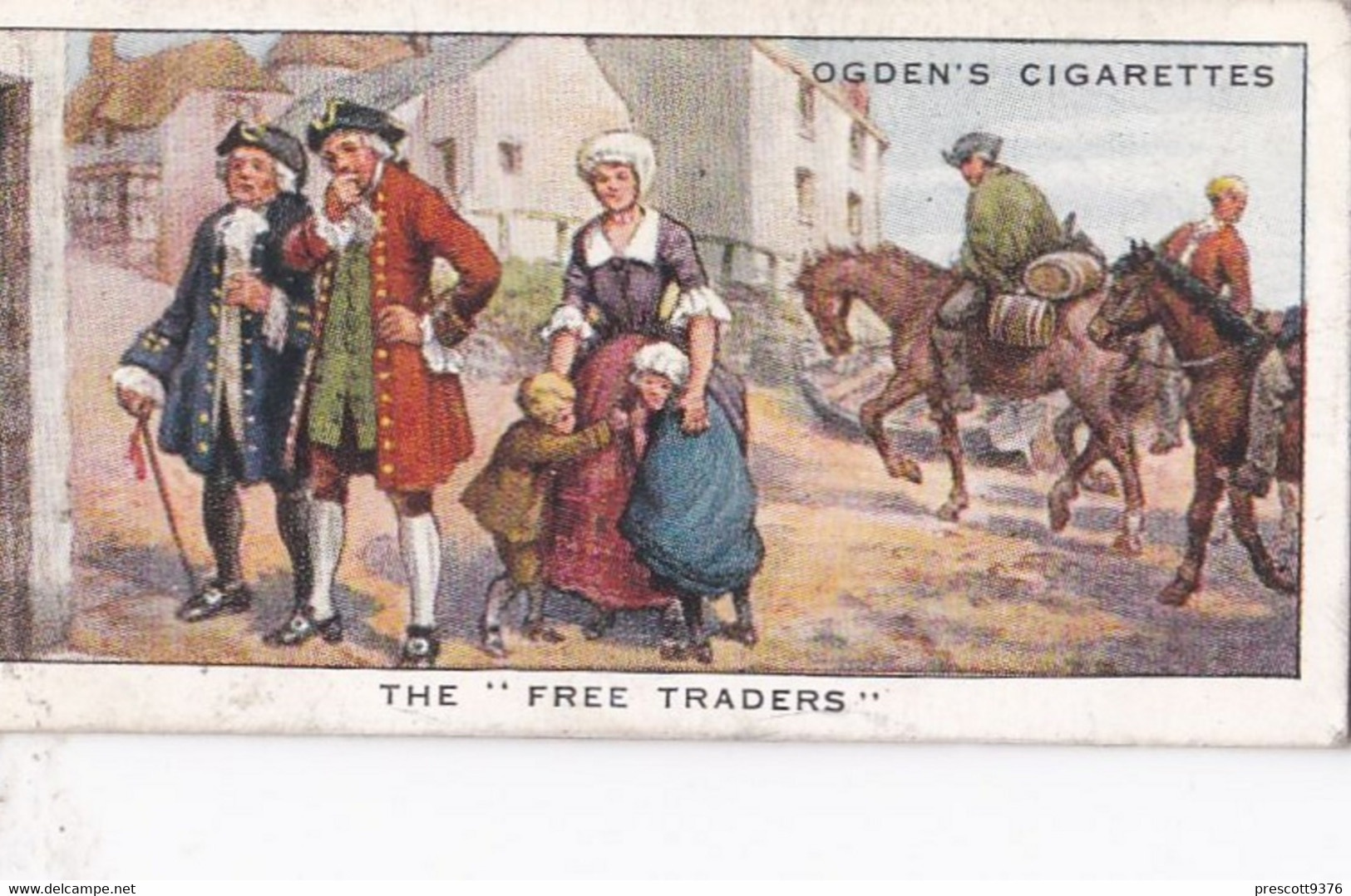 Smugglers & Smuggling 1932  - 2 The Free Traders -  Ogdens Original Cigarette Card - - Ogden's