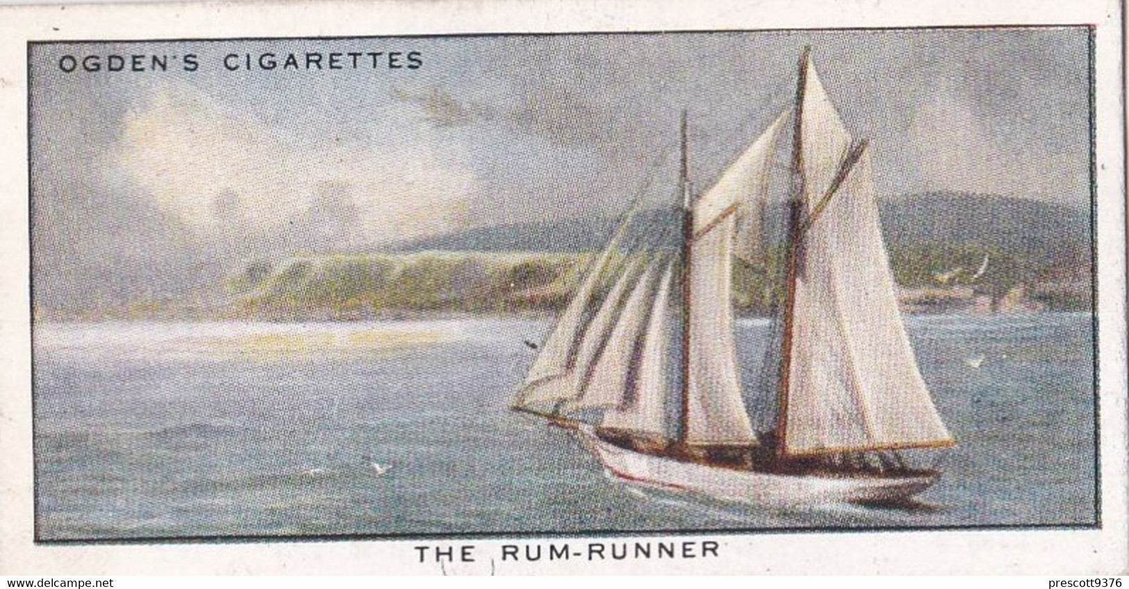 Smugglers & Smuggling 1932  - 43 The Rum Runner -  Ogdens Original Cigarette Card - - Ogden's