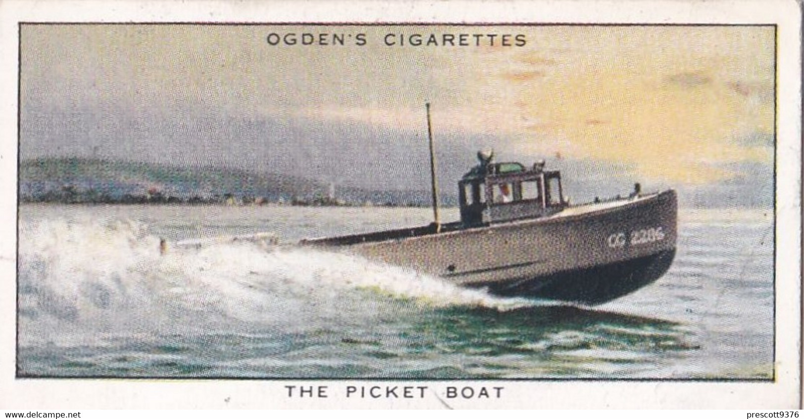 Smugglers & Smuggling 1932  - 42 The Picket Boat -  Ogdens Original Cigarette Card - - Ogden's