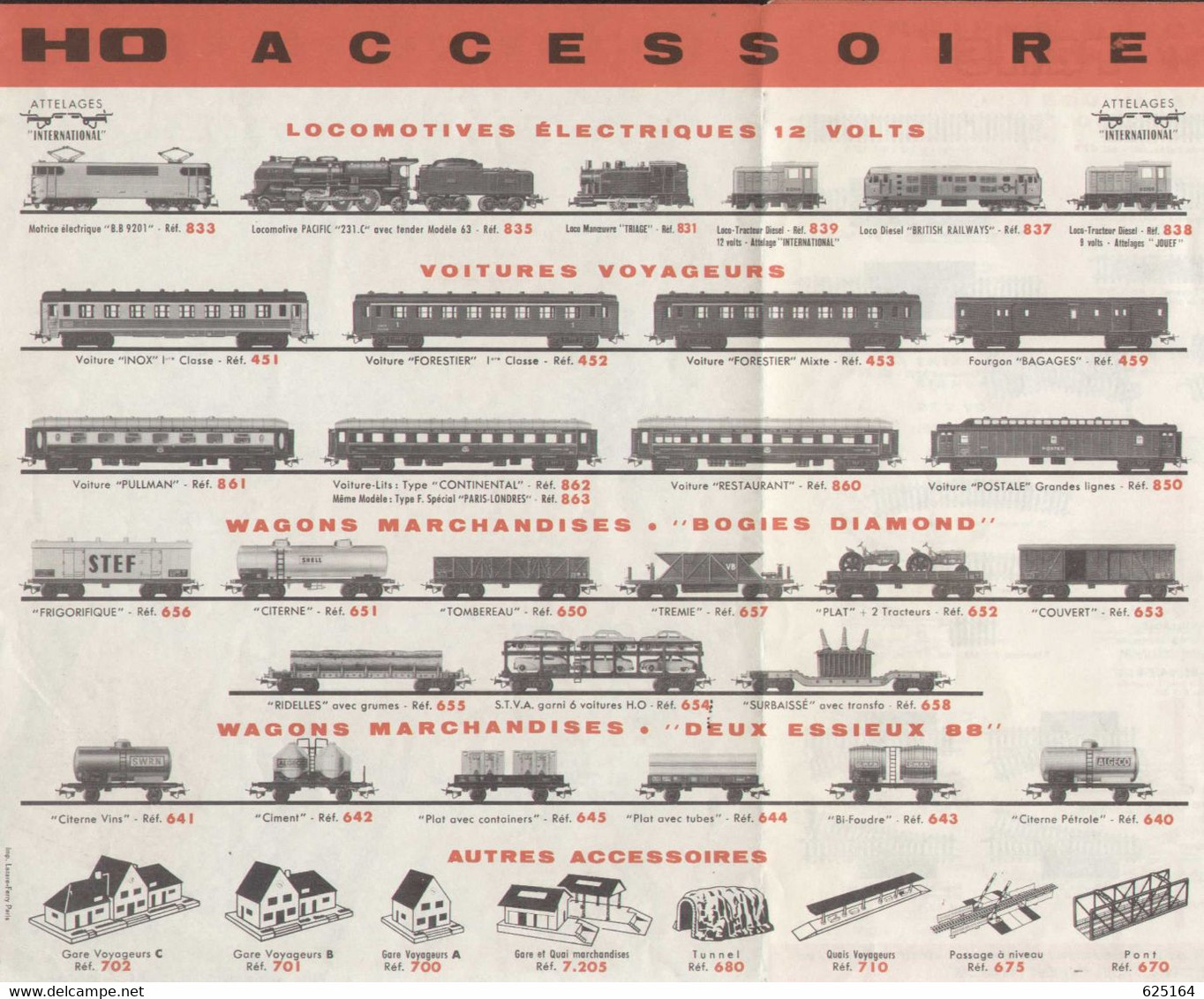 Catalogue Jouef 1962 Brochure Plans De Réseaux Accessoires Trains 1ère Version - Francés