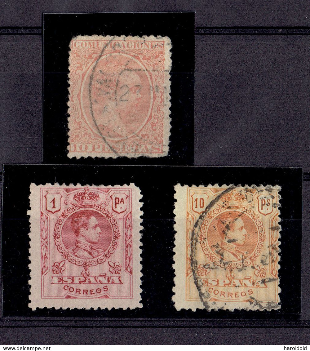 ESPAGNE - LOT TP N°211 OB DENTS RONDES - N°252 NSG - N°254 OB TB - Sonstige & Ohne Zuordnung