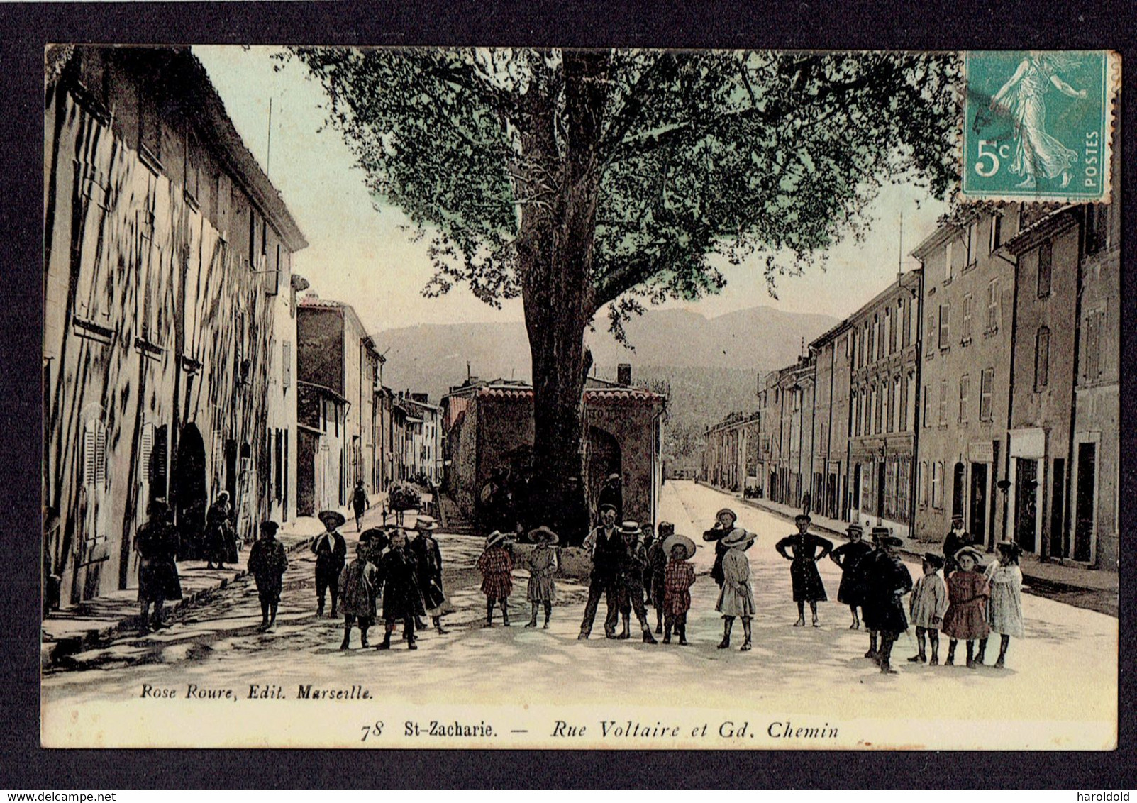 CPA 83 - SAINT ZACHARIE - 78. RUE VOLTAIRE ET Gd. CHEMIN - COULEUR - Saint-Zacharie