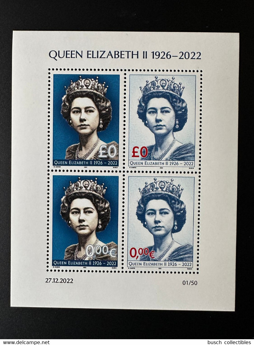 £0 0€ 2022 - Feuillet Kleinbogen " Queen Elizabeth II " Matej Gabris - Vignetten (Erinnophilie)