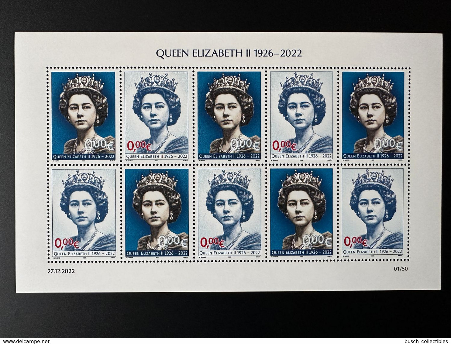 0€ 2022 - Feuillet Kleinbogen " Queen Elizabeth II " Matej Gabris - Vignetten (Erinnophilie)