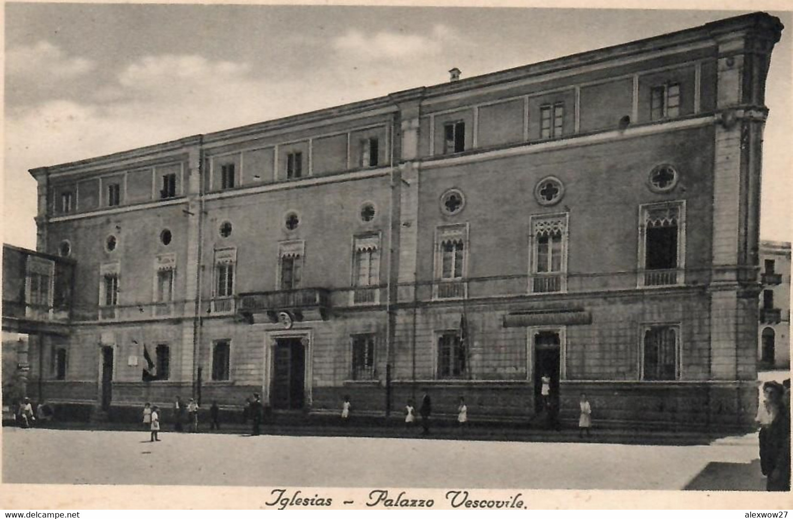 Iglesias 1938 Palazzo Vescovile Viaggiata Per Palermo - Iglesias