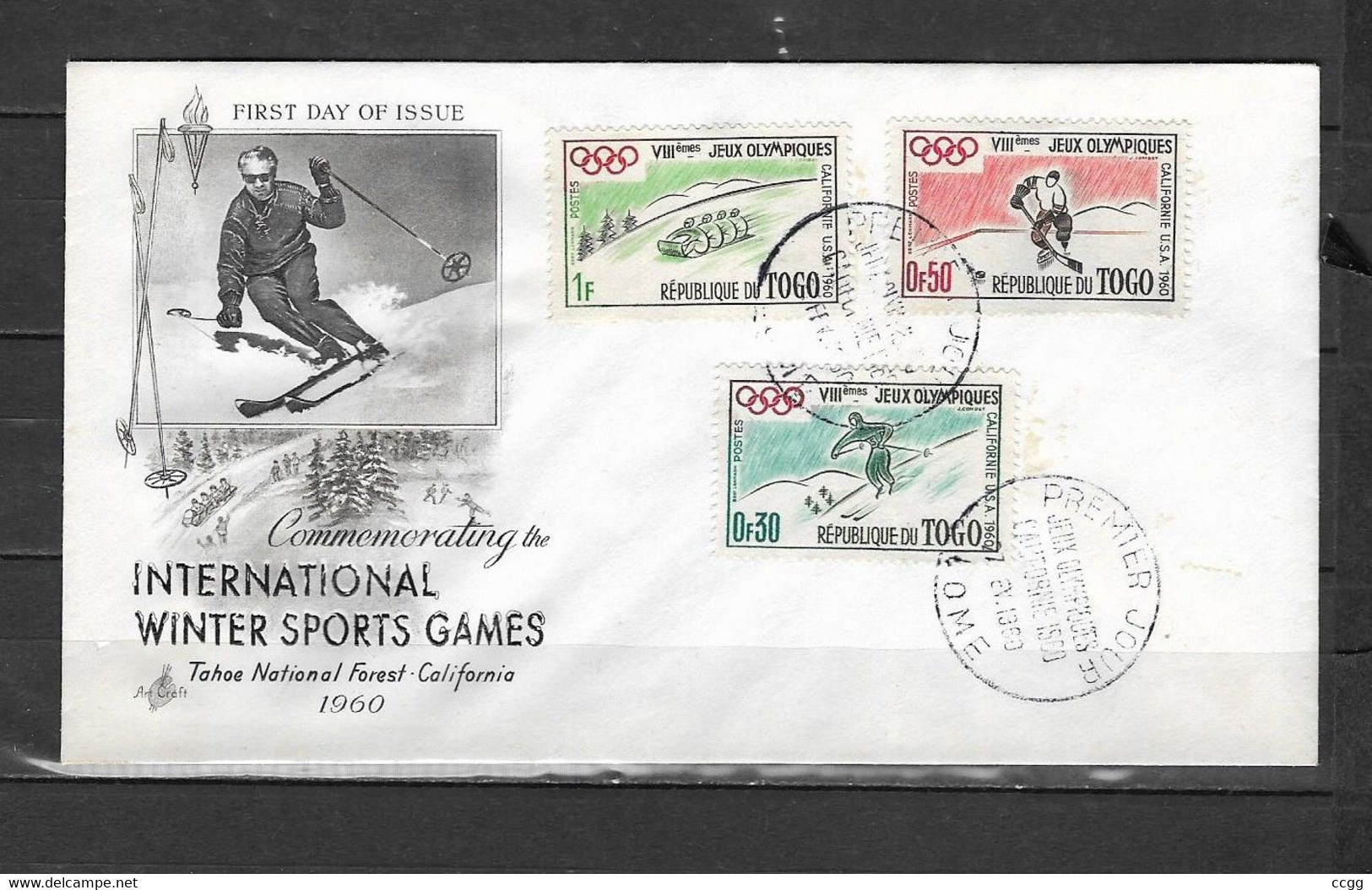 Olympische Spelen 1960 , Togo - F.D.C. - Winter 1960: Squaw Valley