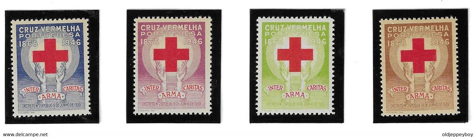 1946 PORTUGAL VIGNETTE CINDERELLAS RED CROSS CROIX ROUGE INTER- ARMAS-CARITAS CRUZ VERMELHA PORTUGUESA MNH** - Rode Kruis