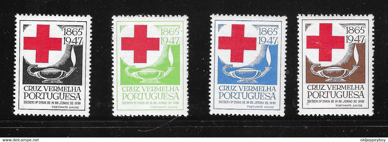 1947 PORTUGAL VIGNETTE CINDERELLAS RED CROSS CROIX ROUGE TIPO "LUCERNA" CRUZ VERMELHA PORTUGUESA MNH** - Croce Rossa