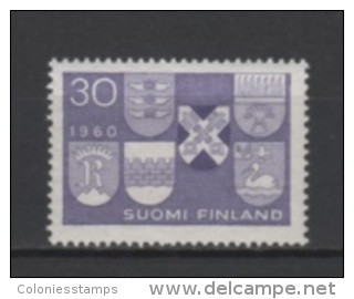 (SA0207) FINLAND, 1960 (Founding Of Six New Towns In Finland. Coats Of Arms). Mi # 515. MNH** Stamp - Unused Stamps