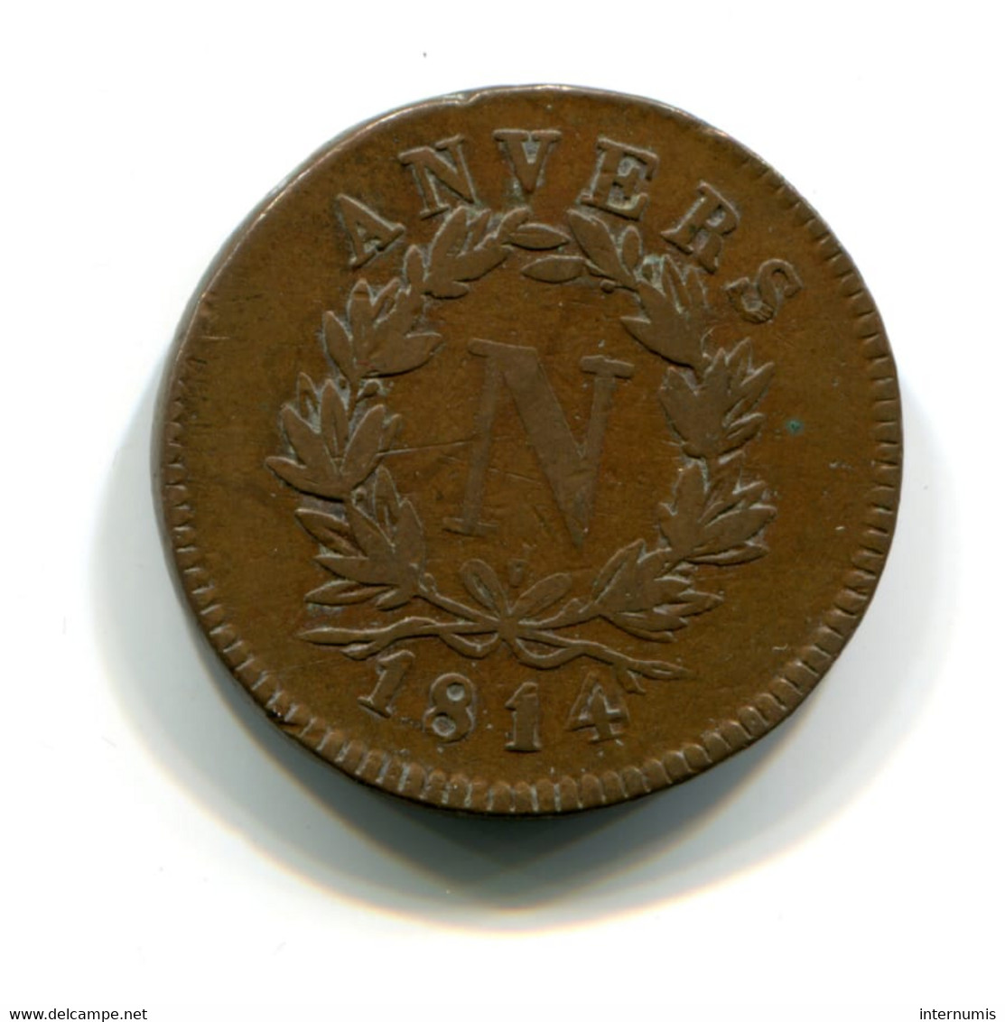 Belgique / Belgium, 5 Centimes, 1814-V, Siege D'Anvers - Napoléon, Bronze, WOLSCHOT, KM#2, F.115B/2, G.129b, COL.10a - 1814 Assedio Di Anversa