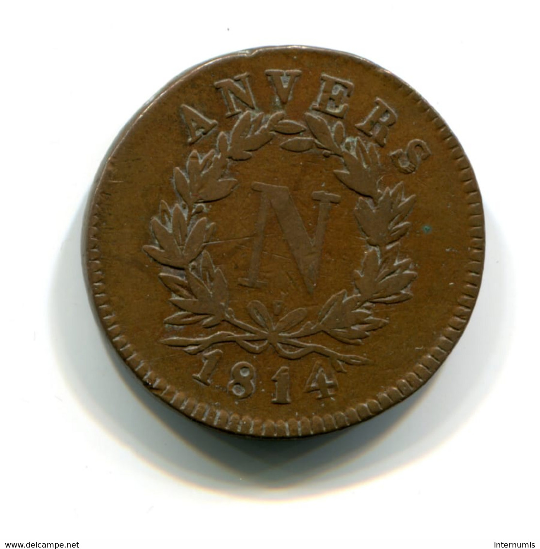 Belgique / Belgium, 5 Centimes, 1814-V, Siege D'Anvers - Napoléon, Bronze, WOLSCHOT, KM#2, F.115B/2, G.129b, COL.10a - 1814 Siege Of Antwerp