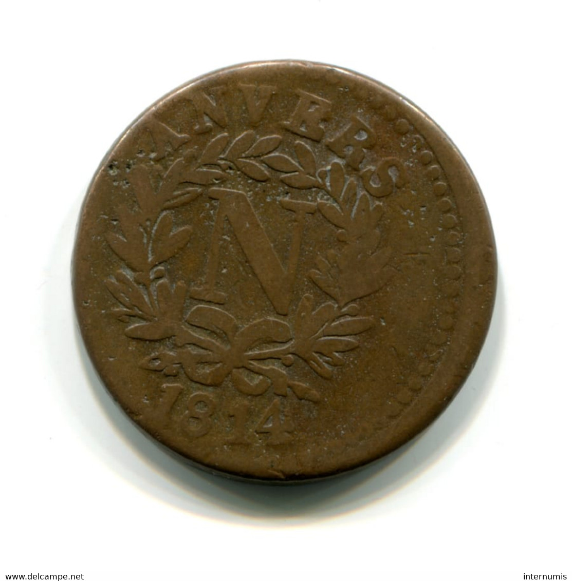 Belgique / Belgium, 5 Centimes, 1814, Siege D'Anvers - Napoléon, Bronze, ,KM#2, F.115?, G.129d, COL.11 - 1814 Beleg Van Antwerpen