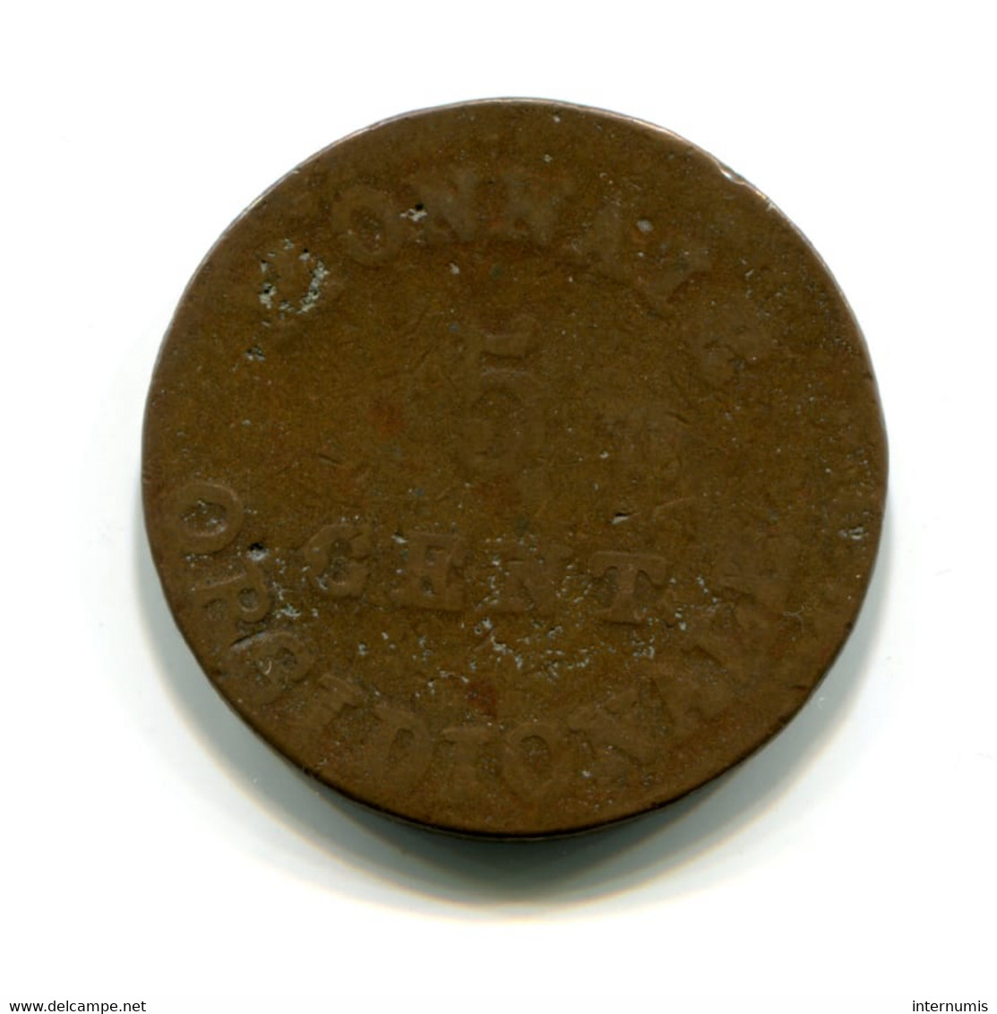 Belgique / Belgium, 5 Centimes, 1814, Siege D'Anvers - Napoléon, Bronze, ,KM#2, F.115?, G.129d, COL.11 - 1814 Belagerung Von Antwerpen