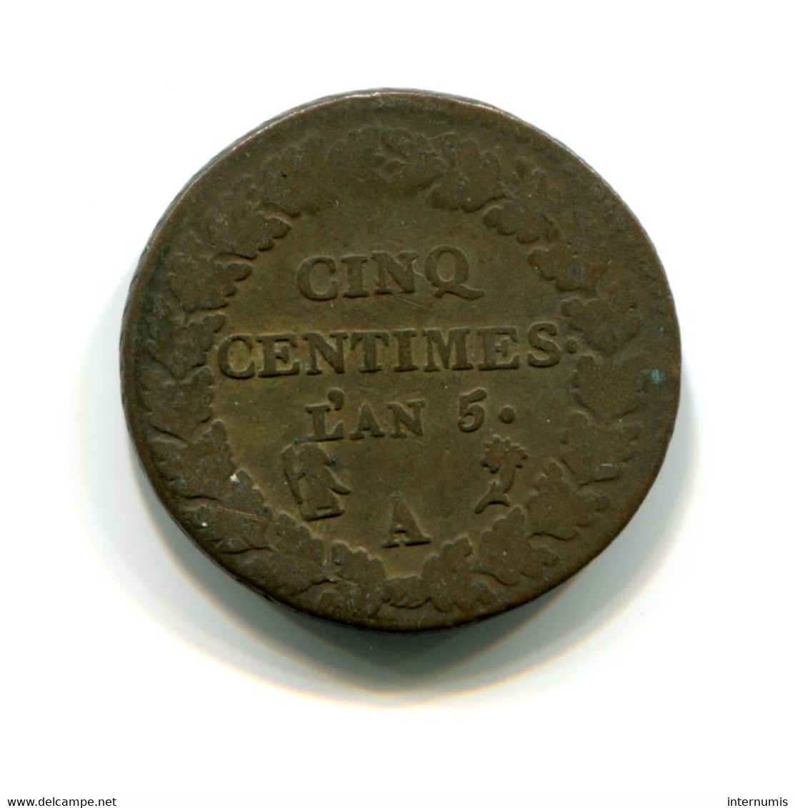 France, 5 Centimes, An 5-A, Dupre, Cuivre/Copper, Paris, TB (VF), KM#640, F.115/1, G.126 - 1795-1799 Directoire (An IV – An VIII)