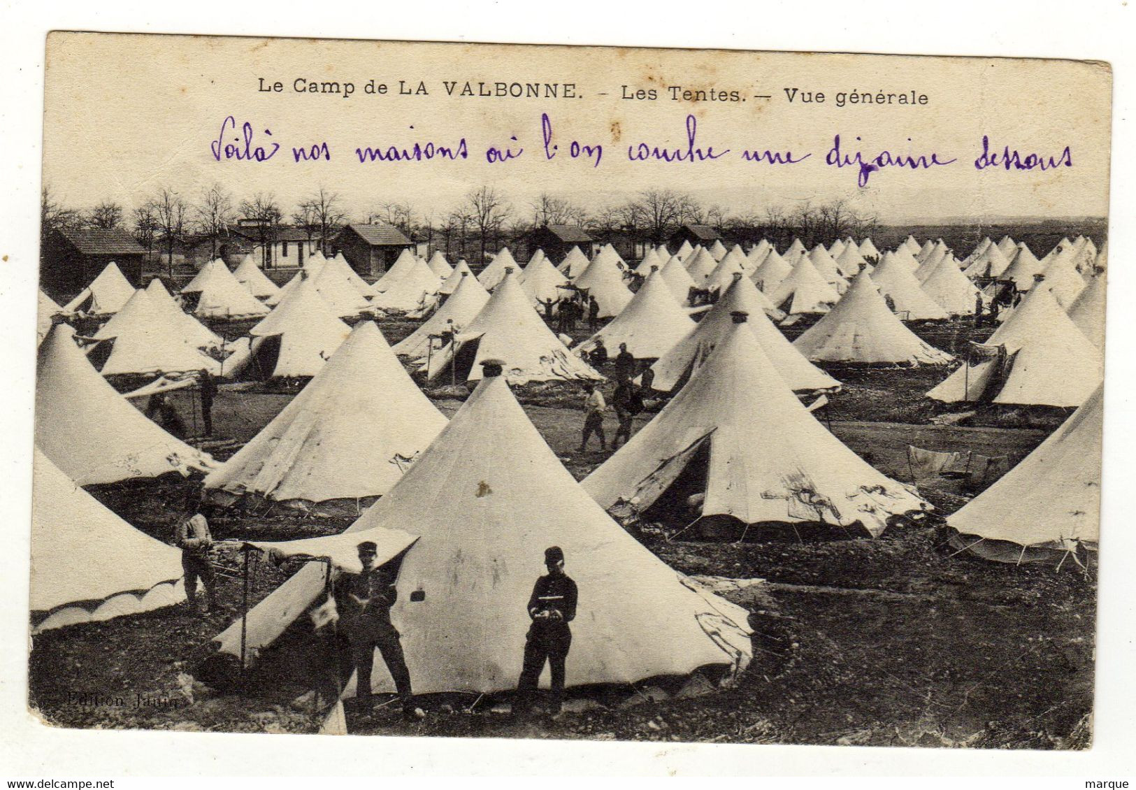 Cpa Le Camp De LA VALBONNE Les Tentes Vue Générale - Seyssel