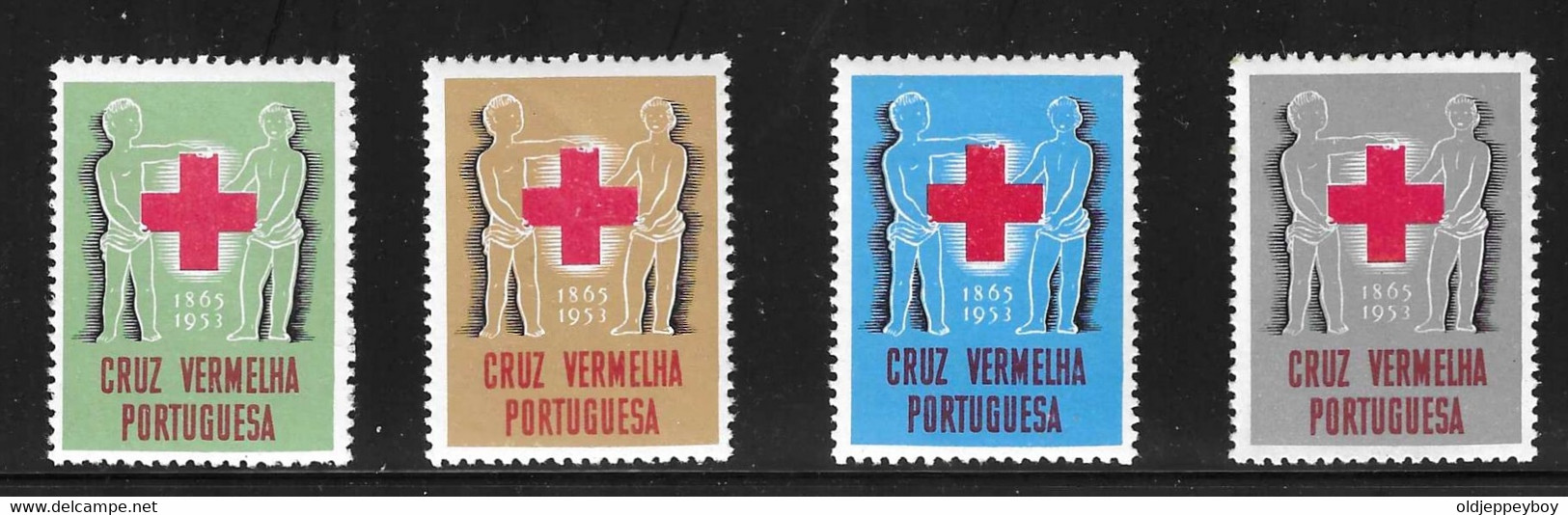 1953 PORTUGAL VIGNETTE RED CROSS CROIX ROUGE TIPO "ENFERMEIRA E ENFERMO" CRUZ VERMELHA PORTUGUESA MINT - Croce Rossa