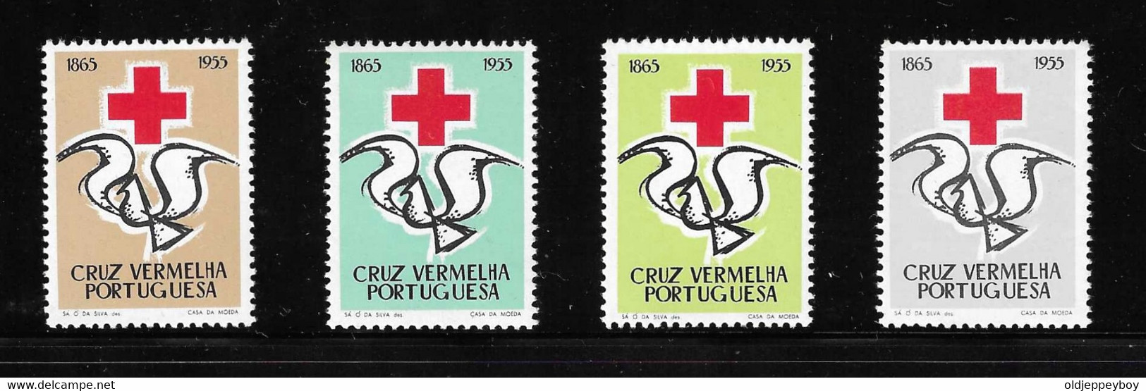 1955 PORTUGAL VIGNETTE RED CROSS CROIX ROUGE TIPO "POMBA" DOVE CRUZ VERMELHA PORTUGUESA MINT - Croce Rossa