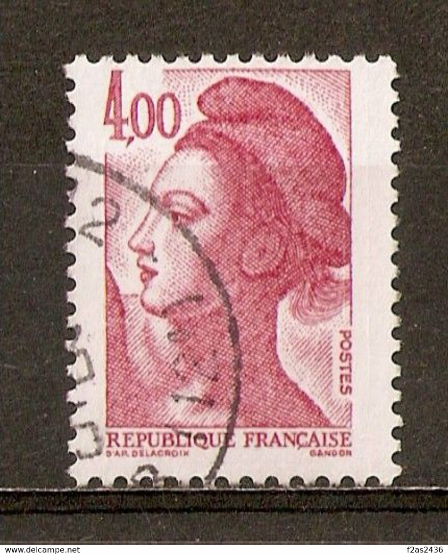 1982 Liberté De Gandon 4f.carmin-rouge YT 2244 - Variété Phosphore - Used Stamps