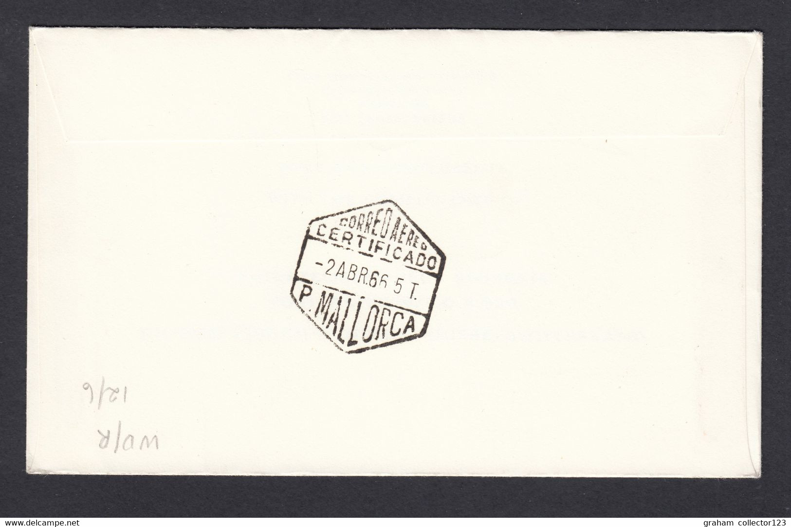 1966 Zurich To Palma Cachet SwissAir Flight Cover Displaying Stamp From Lichtenstein Registered From Vaduz - Brieven En Documenten