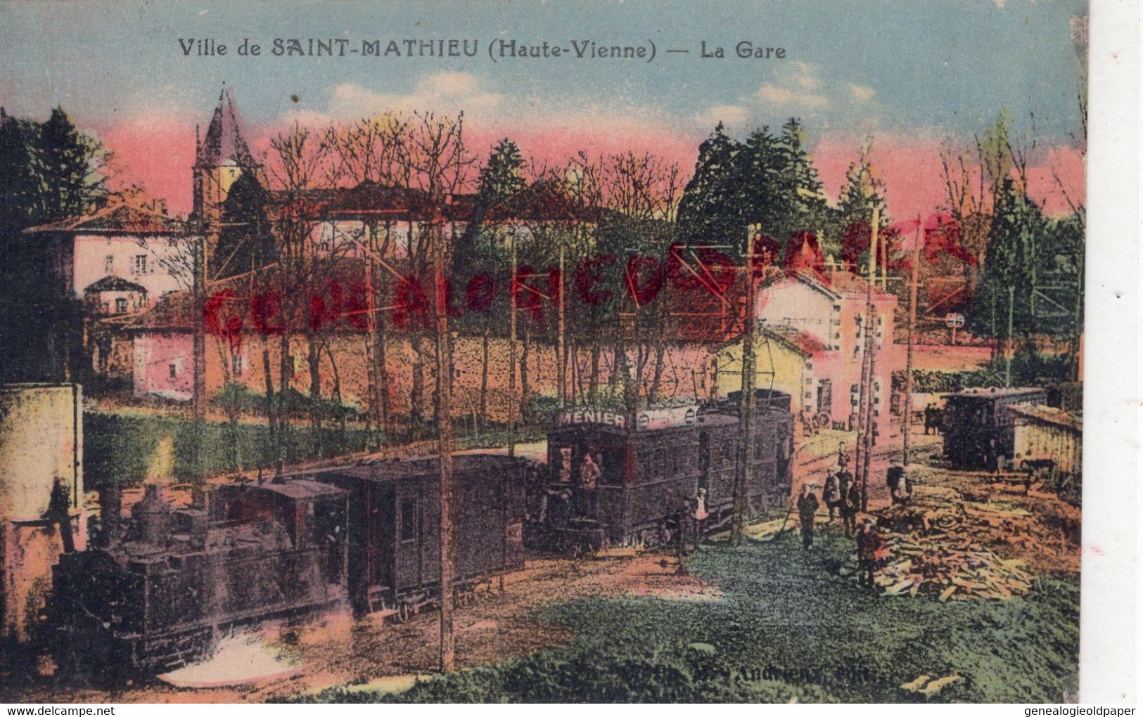 87- ST SAINT MATHIEU - LA GARE TRAMWAY ELECTRIQUE HAUTE VIENNE - EDITEUR ANDRIEUX - Saint Mathieu