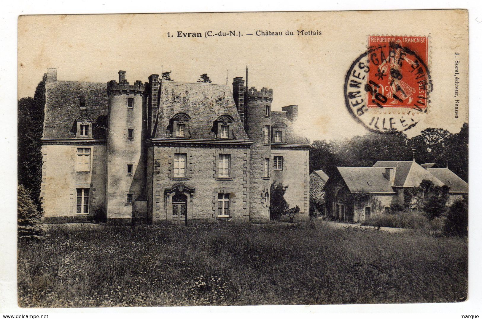 Cpa N° 1 EVRAN Château Du Mottais - Evran