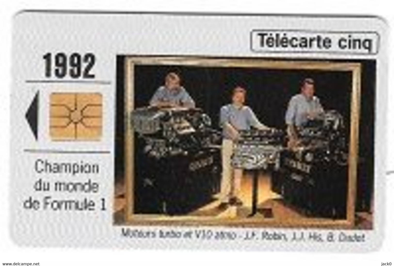 Télécarte  RENAULT  92, Champion Du Monde De Formule 1, 5 U, GN  123, 25 000  Ex, 10 / 94 - 5 Eenheden