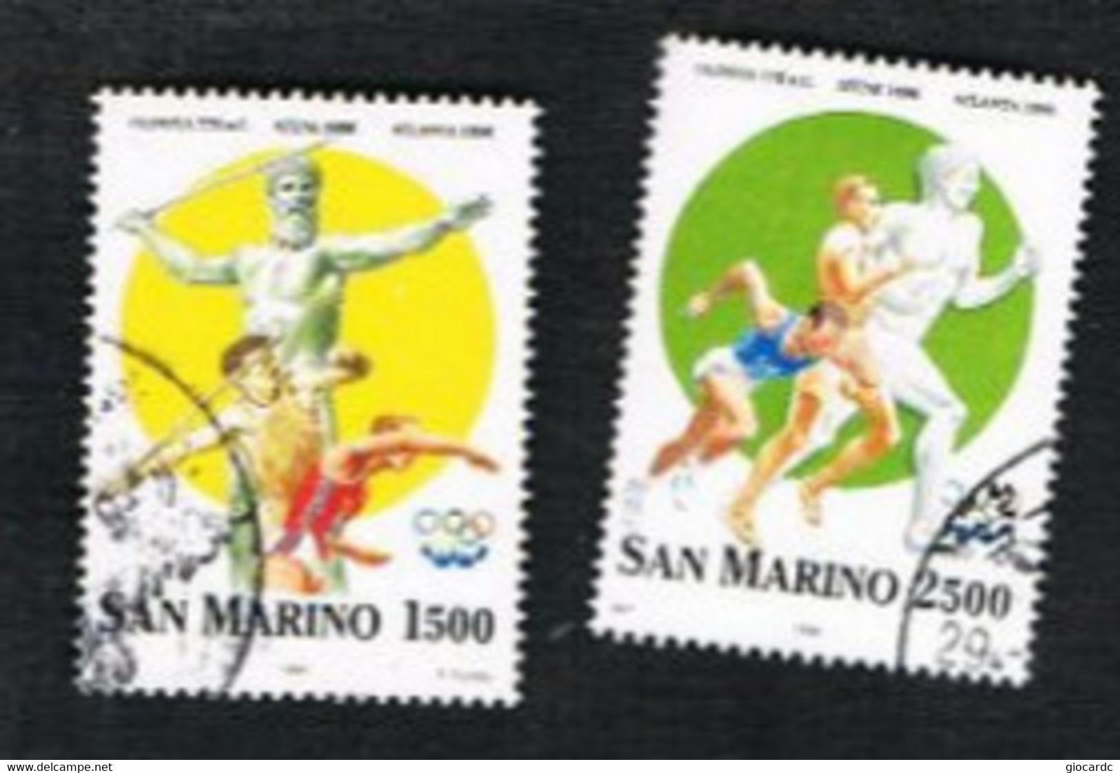 SAN MARINO - UN  1486.1487  - 1996  MODERN OLYMPIC GAMES CENTENARY   -  USED° - Gebraucht