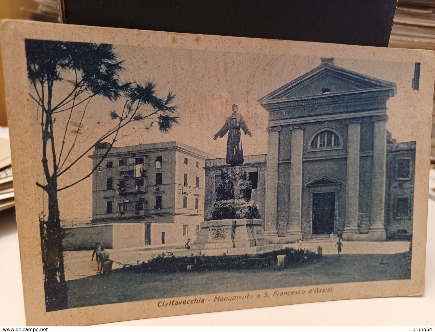 Cartolina Civitavecchia Monumento A S.Francesco D'Assisi 1943 - Civitavecchia