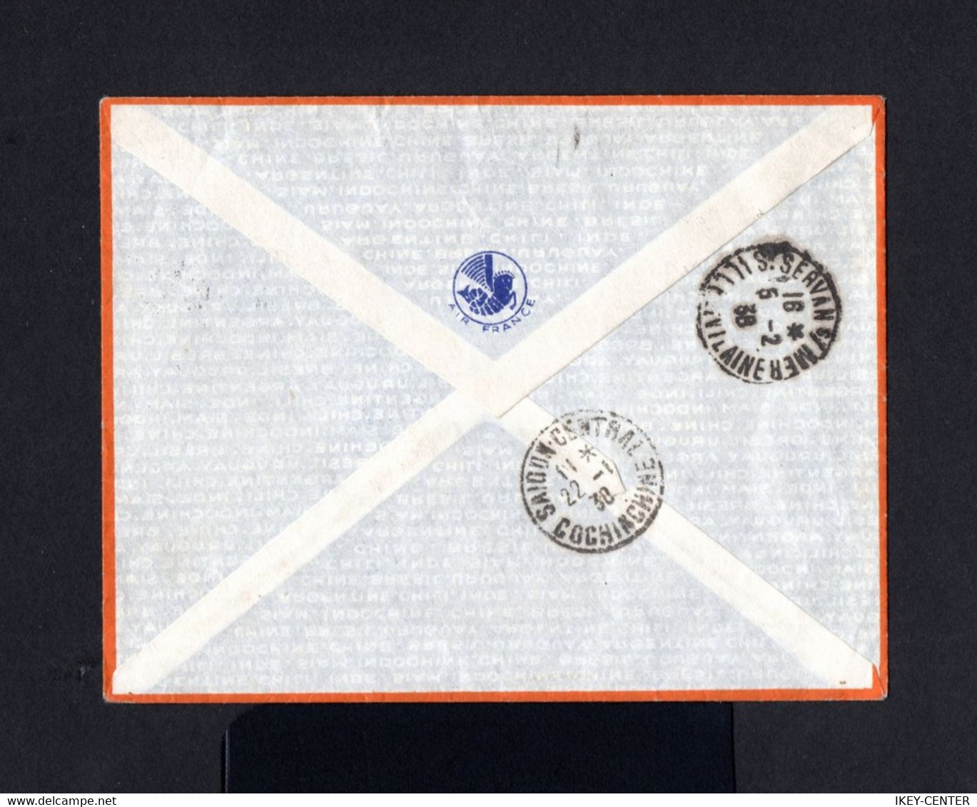 S5266-HONG KONG-AIRMAIL COVER HONG KONG To ST.SERVAN Sur MER (france) 1938.WWII.CHINA.British Colonies.Enveloppe .BRIEF - Brieven En Documenten