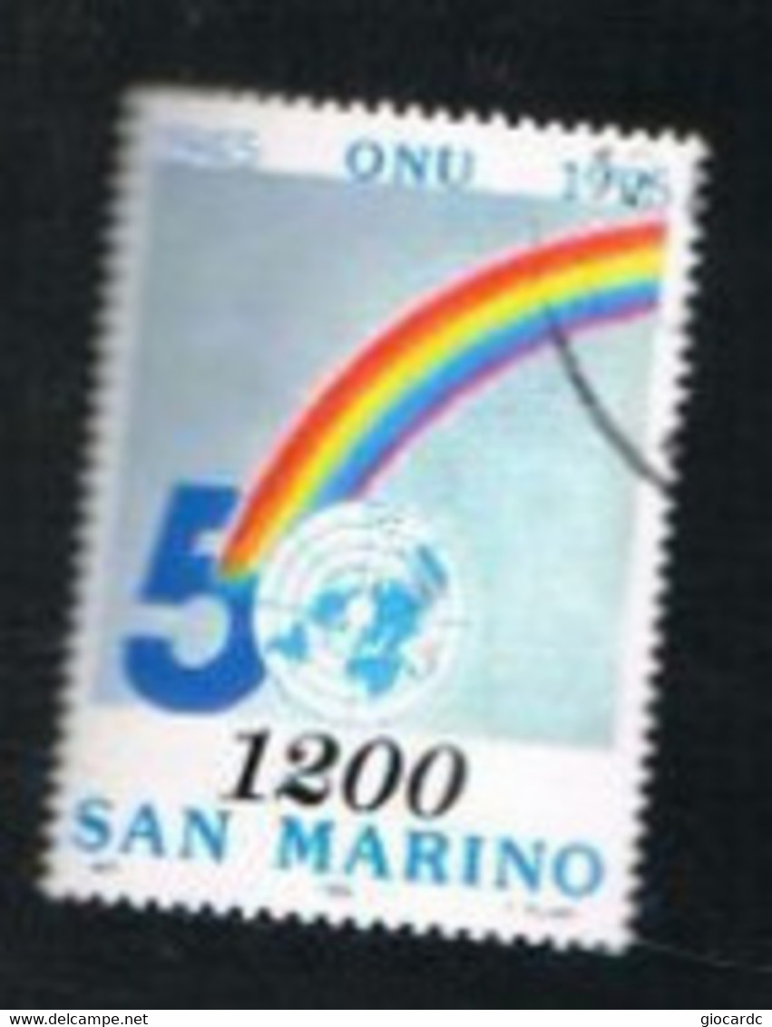 SAN MARINO - UN 1451 - 1995 O.N.U. 50^ ANNIVERSARY - USED° - Usados