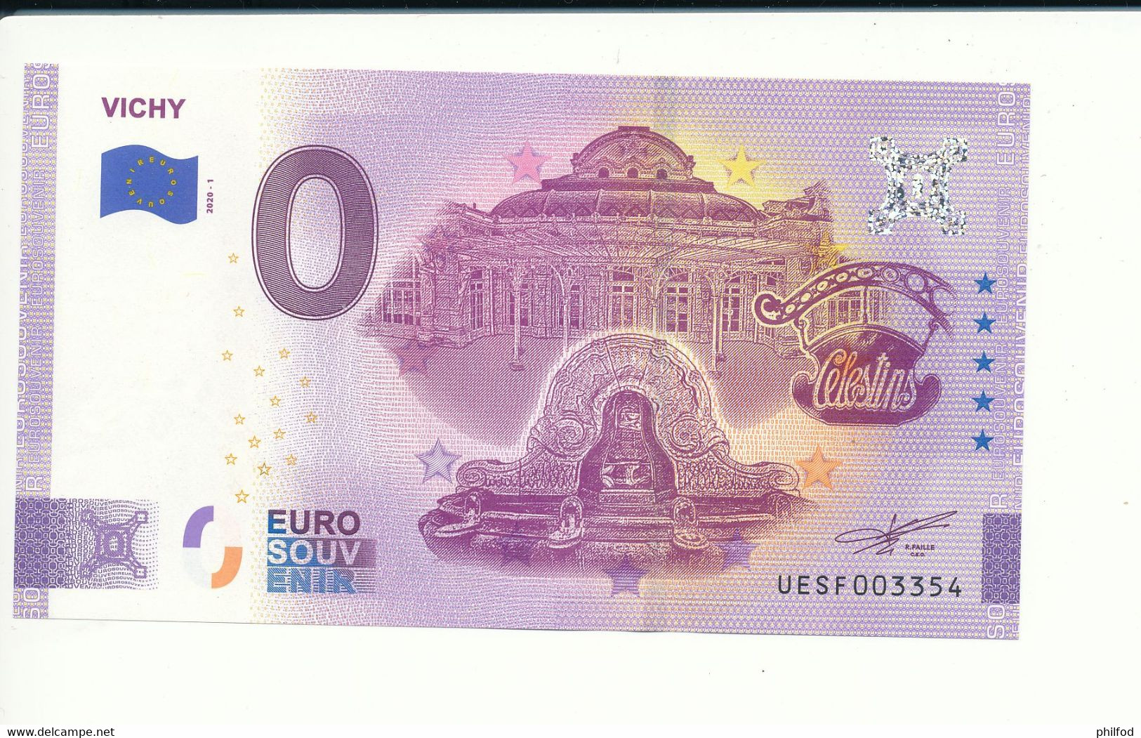 Billet Touristique 0 Euro - VICHY - UESF - 2020-1 - N° 3354 - Other & Unclassified