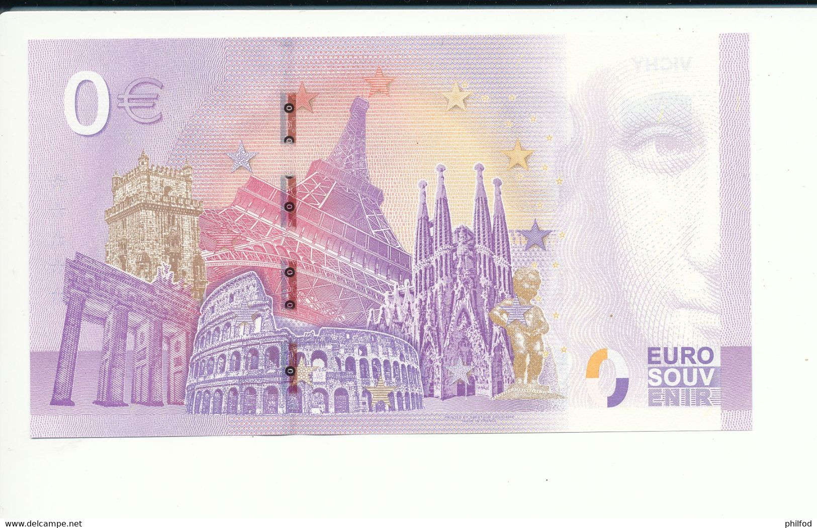Billet Touristique 0 Euro - VICHY - UESF - 2020-1 - N° 3354 - Other & Unclassified
