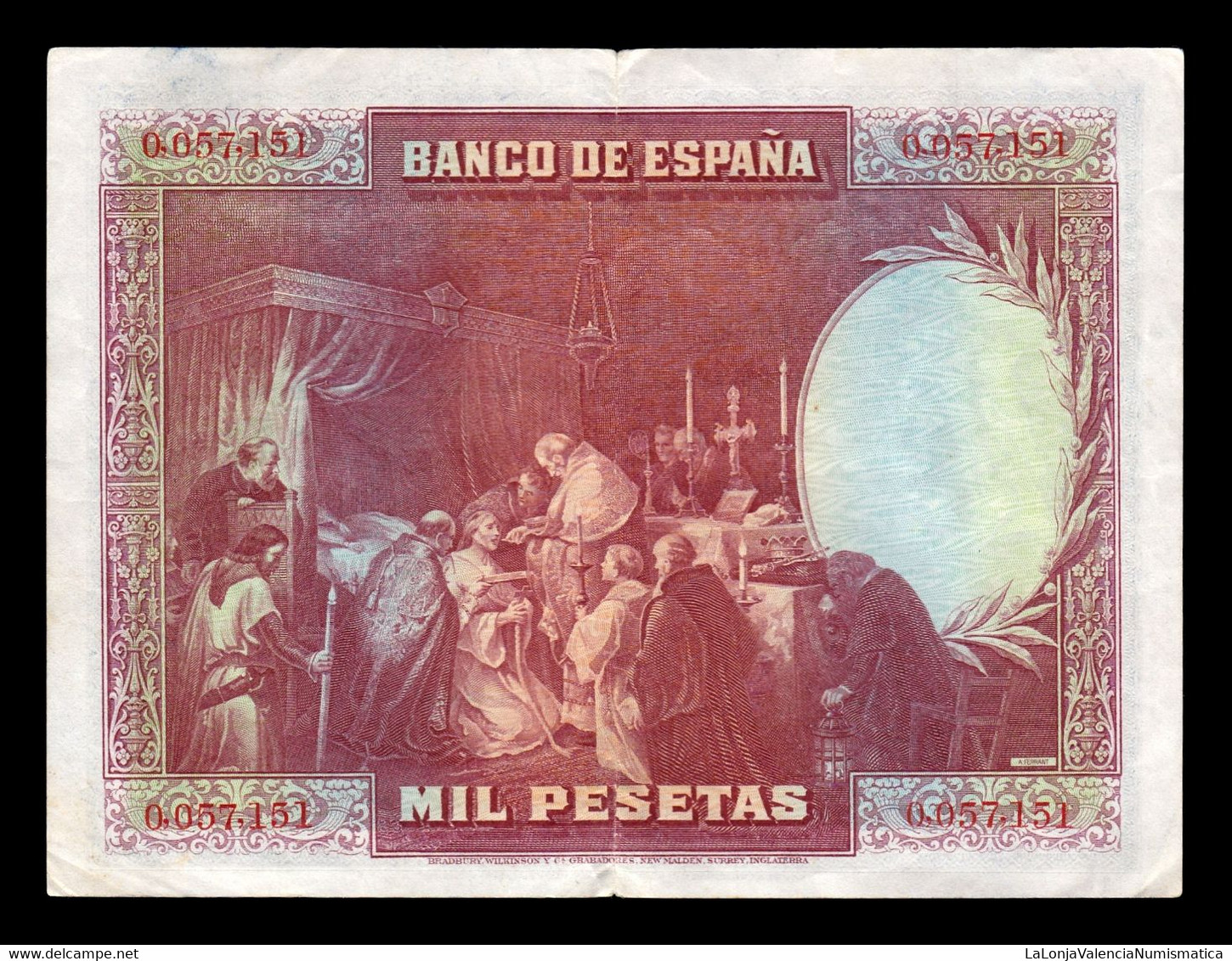 España Spain 1000 Pesetas San Fernando 1928 Pick 78 Low Serial Mbc+ Vf+ - 1000 Peseten